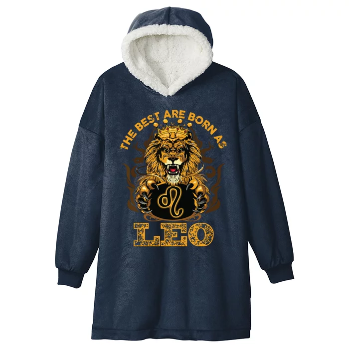 Lion Graphic Art July August Birthday Design Leo Zodiac Sign Hooded Wearable Blanket