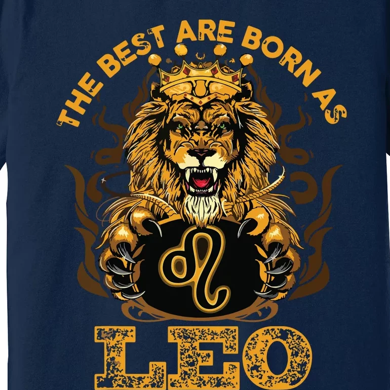 Lion Graphic Art July August Birthday Design Leo Zodiac Sign Premium T-Shirt