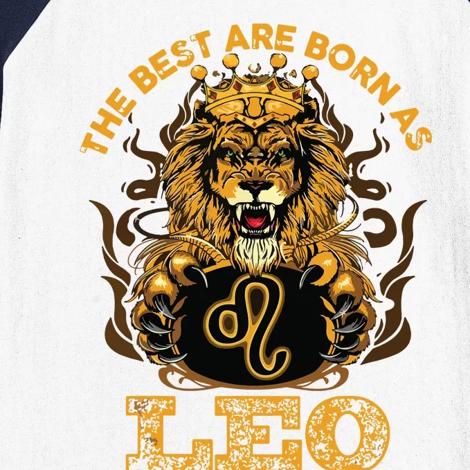 Lion Graphic Art July August Birthday Design Leo Zodiac Sign Baseball Sleeve Shirt