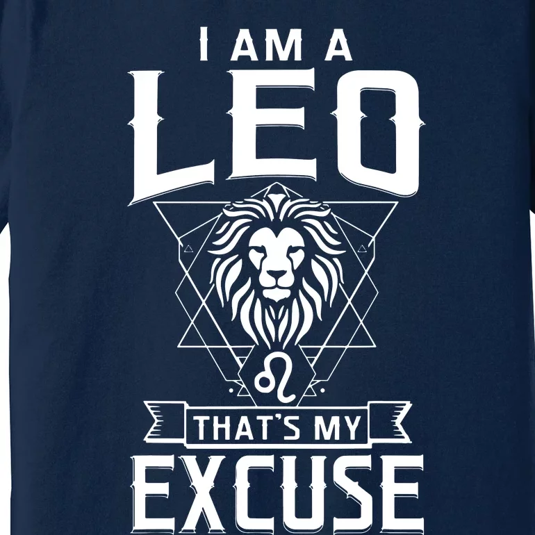 Lion Graphic Art July August Birthday Gifts Leo Zodiac Sign Premium T-Shirt