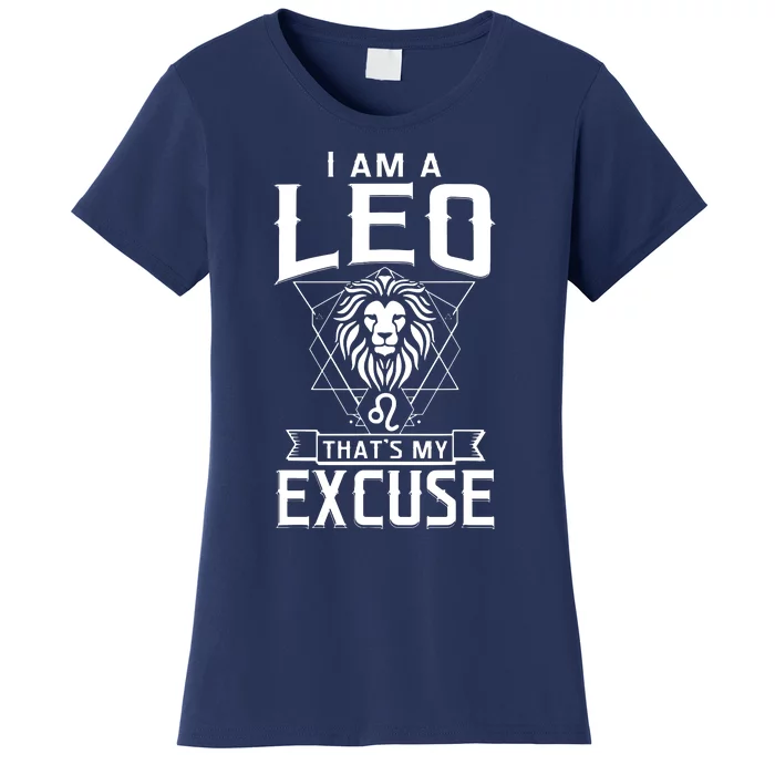 Lion Graphic Art July August Birthday Gifts Leo Zodiac Sign Women's T-Shirt