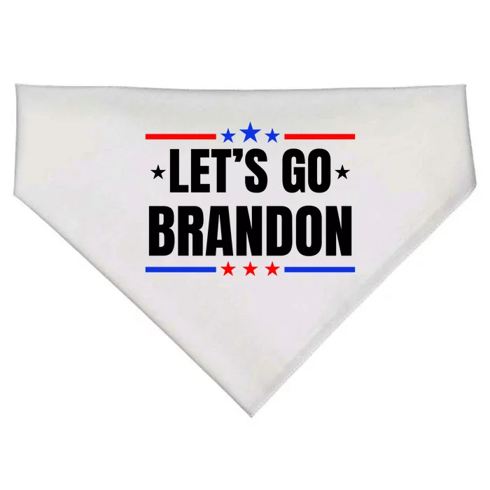 Lets Go Brandon Machado Stars And Strips LGB USA-Made Doggie Bandana