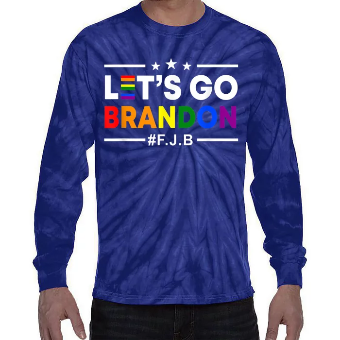 Let's Go Branson Brandon Conservative US Flag Gay Pride LGBT Tie-Dye Long Sleeve Shirt