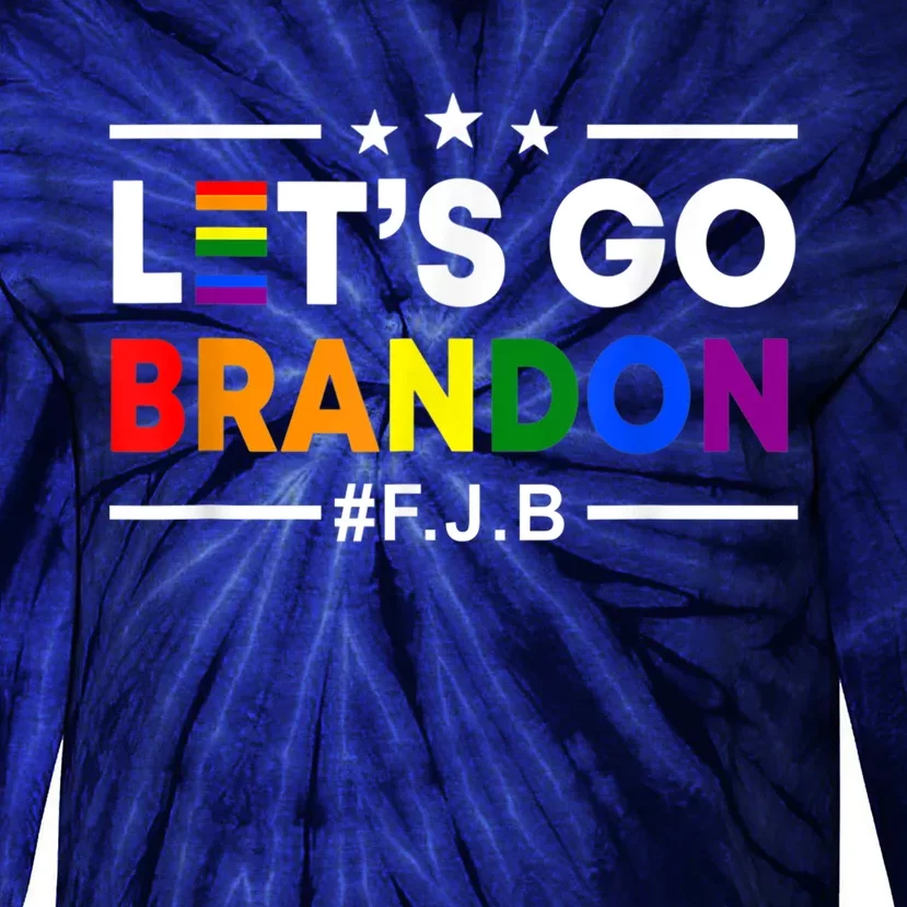 Let's Go Branson Brandon Conservative US Flag Gay Pride LGBT Tie-Dye Long Sleeve Shirt