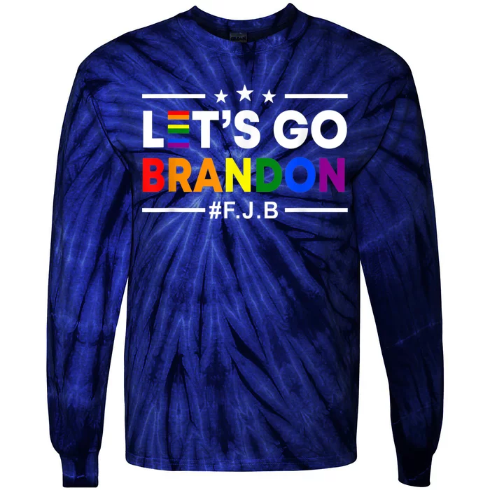 Let's Go Branson Brandon Conservative US Flag Gay Pride LGBT Tie-Dye Long Sleeve Shirt