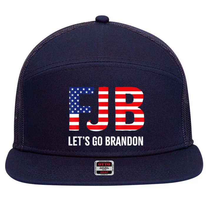 Let’s Go Brandon Conservative US Flag Gift 7 Panel Mesh Trucker Snapback Hat