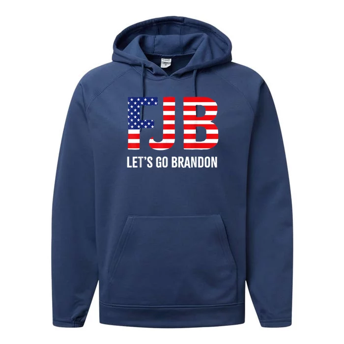 Let’s Go Brandon Conservative US Flag Gift Performance Fleece Hoodie