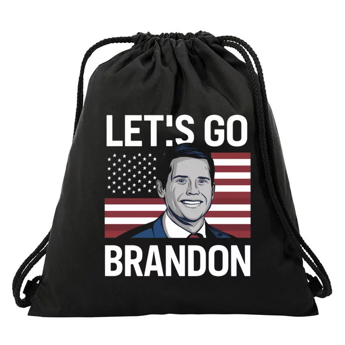 Let’S Go Brandon Conservative Us Flag Gift Drawstring Bag