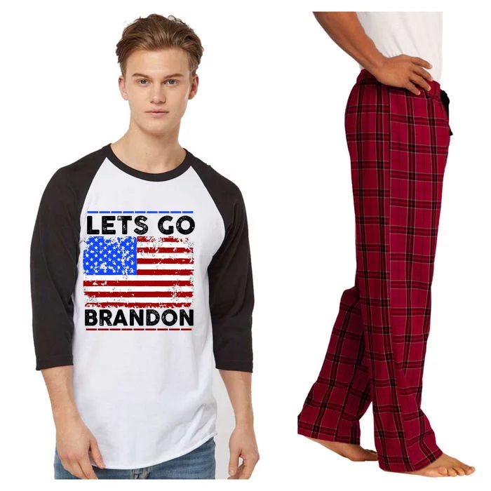 Lets Go Brandon USA Flag LGB United States Raglan Sleeve Pajama Set