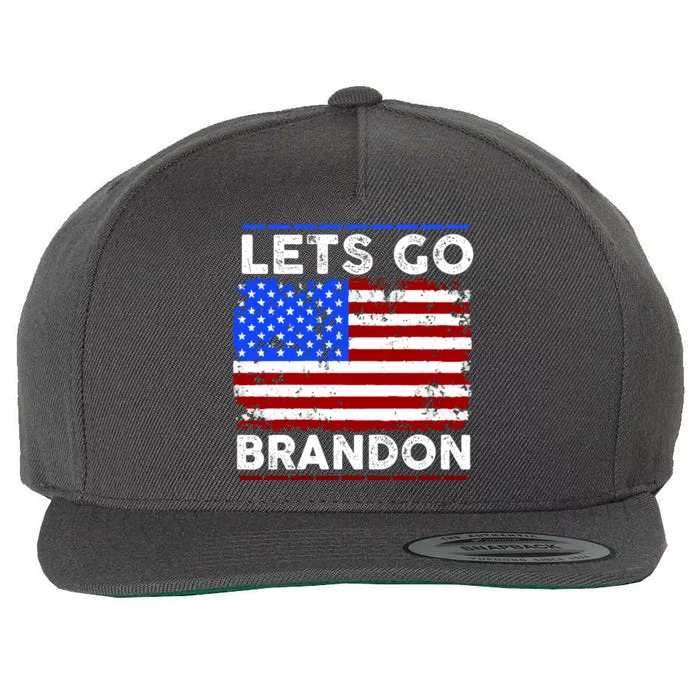 Lets Go Brandon USA Flag LGB United States Wool Snapback Cap