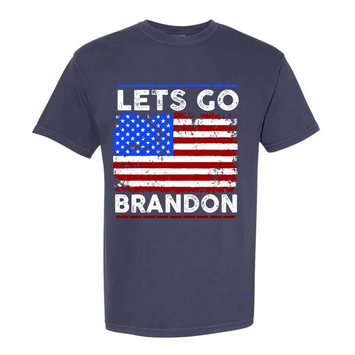 Lets Go Brandon USA Flag LGB United States Garment-Dyed Heavyweight T-Shirt