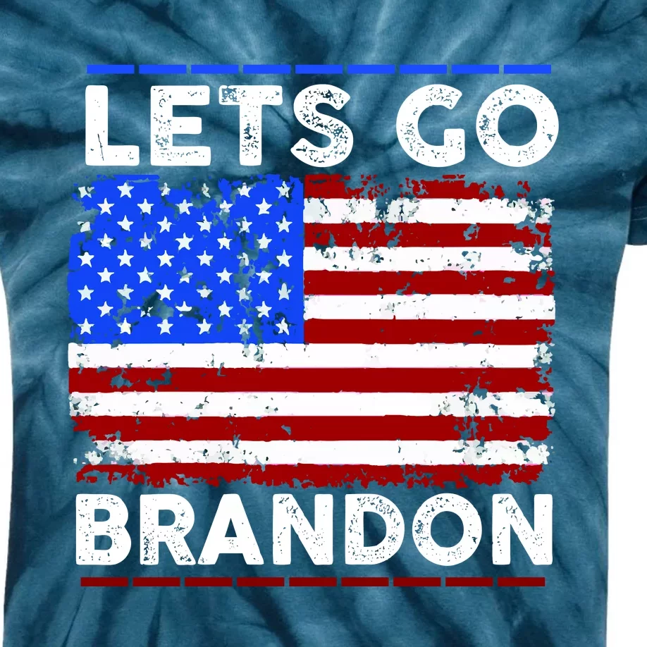 Lets Go Brandon USA Flag LGB United States Kids Tie-Dye T-Shirt