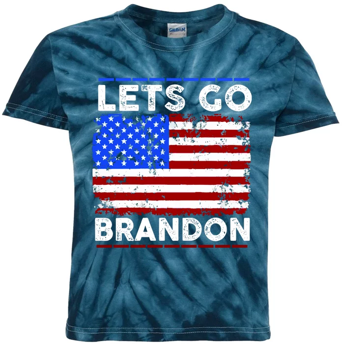 Lets Go Brandon USA Flag LGB United States Kids Tie-Dye T-Shirt