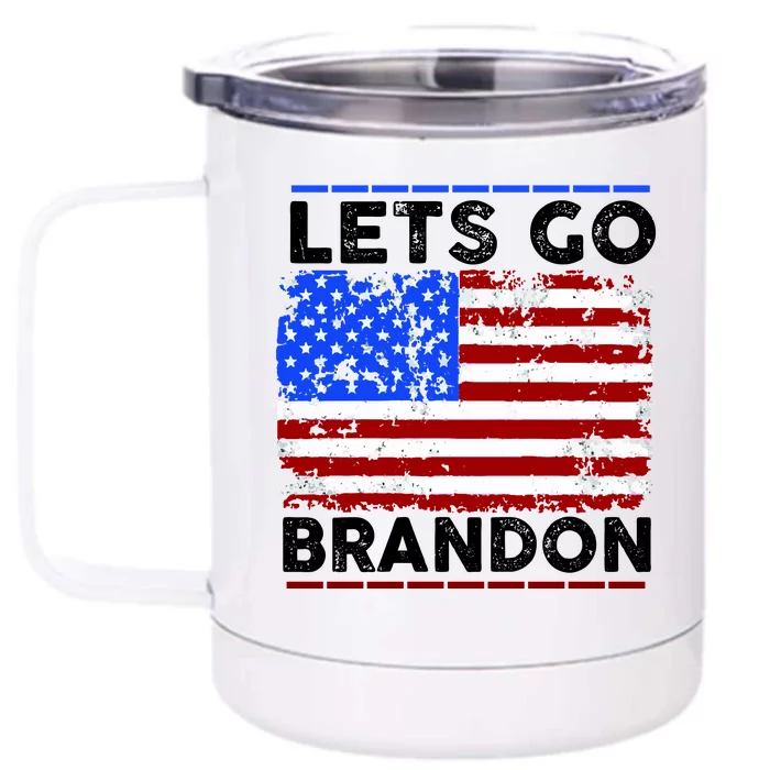 Lets Go Brandon USA Flag LGB United States Front & Back 12oz Stainless Steel Tumbler Cup