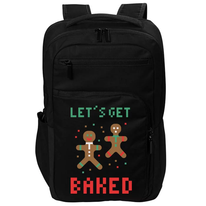 Let's Get Baked Gingerbread Cookie Funny Christmas Impact Tech Backpack