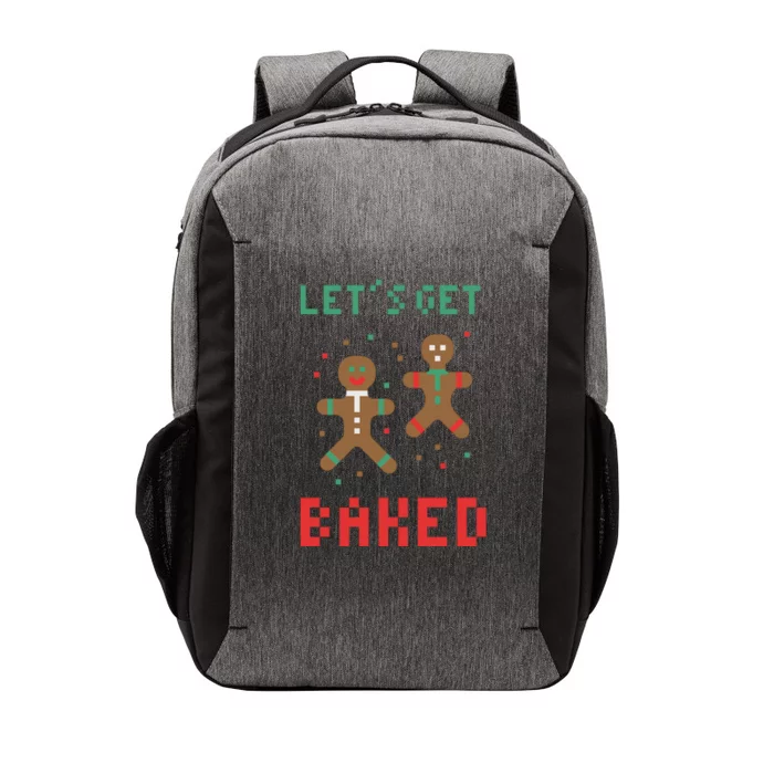 Let's Get Baked Gingerbread Cookie Funny Christmas Vector Backpack