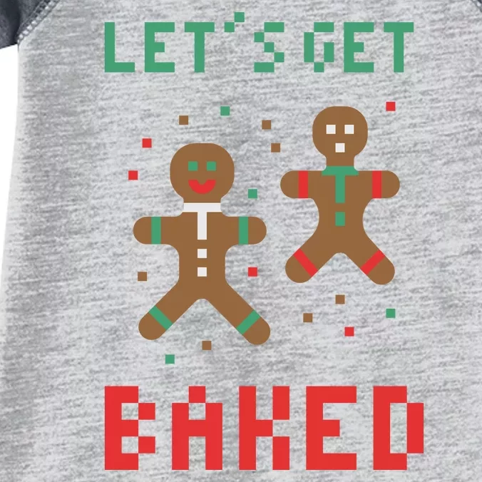 Let's Get Baked Gingerbread Cookie Funny Christmas Infant Baby Jersey Bodysuit