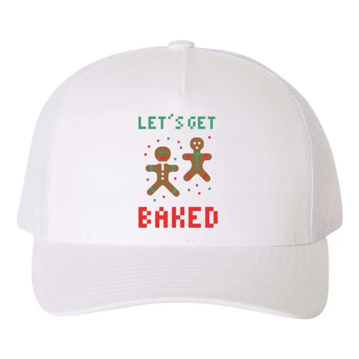 Let's Get Baked Gingerbread Cookie Funny Christmas Yupoong Adult 5-Panel Trucker Hat