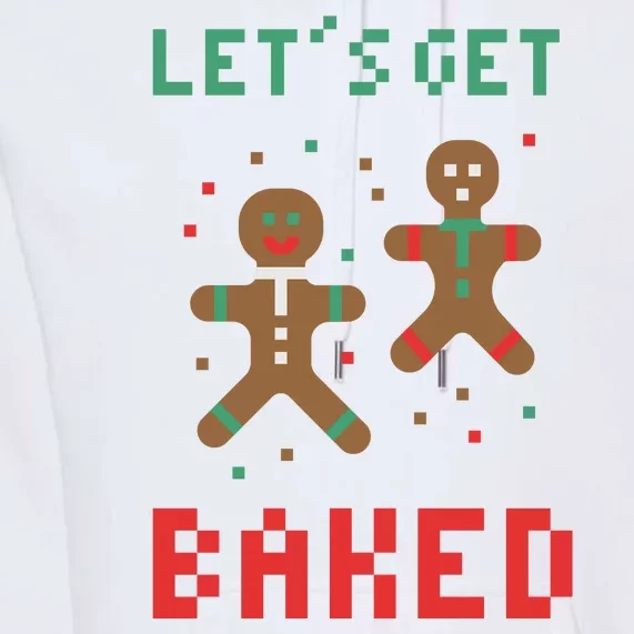 Let's Get Baked Gingerbread Cookie Funny Christmas Premium Hoodie