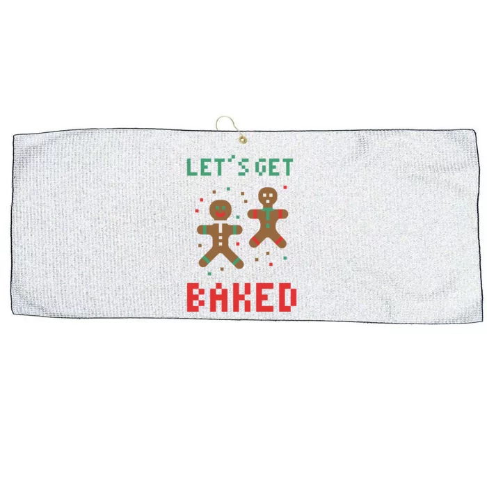 Let's Get Baked Gingerbread Cookie Funny Christmas Large Microfiber Waffle Golf Towel