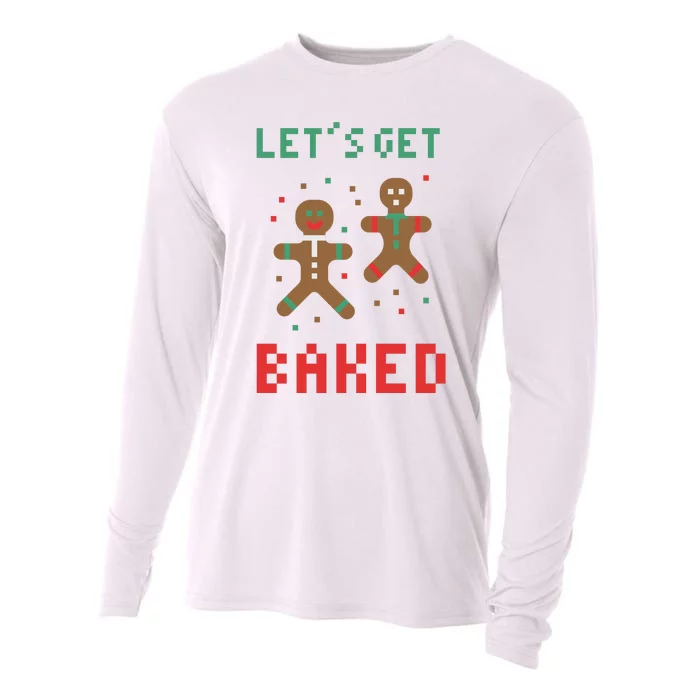 Let's Get Baked Gingerbread Cookie Funny Christmas Cooling Performance Long Sleeve Crew