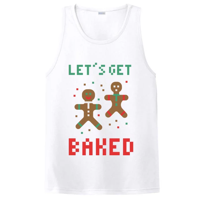 Let's Get Baked Gingerbread Cookie Funny Christmas Performance Tank