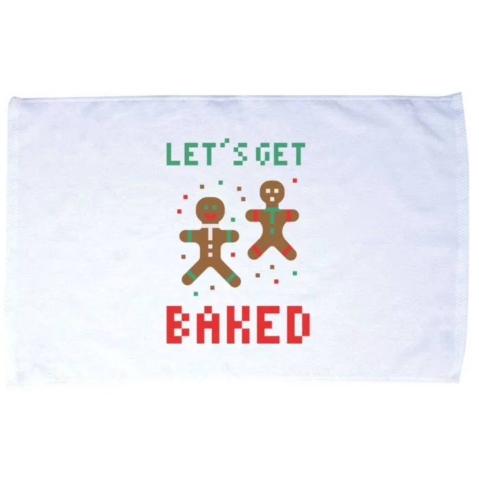 Let's Get Baked Gingerbread Cookie Funny Christmas Microfiber Hand Towel