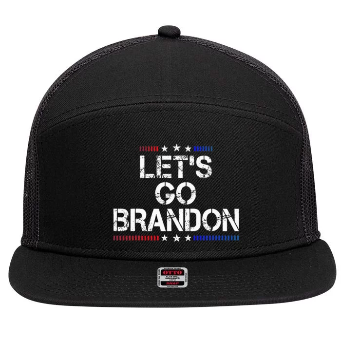 LetS Go Brandon Conservative Us Flag 7 Panel Mesh Trucker Snapback Hat