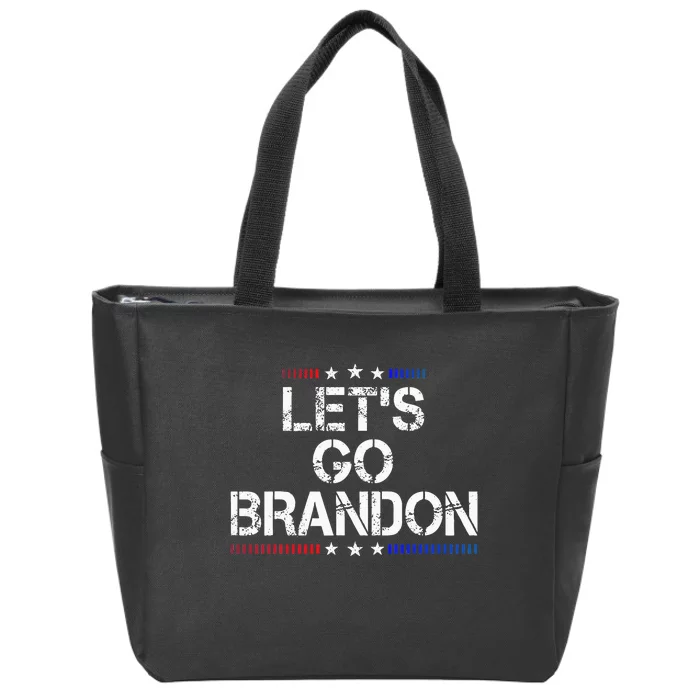 LetS Go Brandon Conservative Us Flag Zip Tote Bag