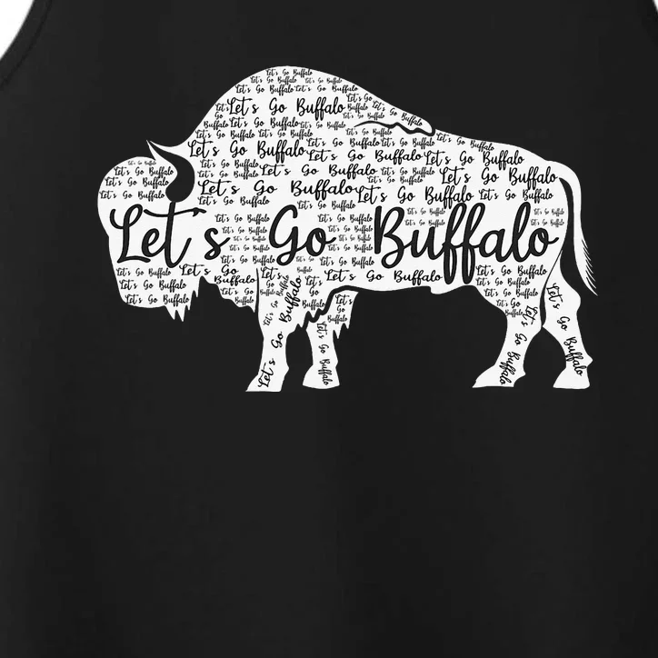 Lets Go Buffalo New York Buffalo Sports Fan Buffalo Performance Tank