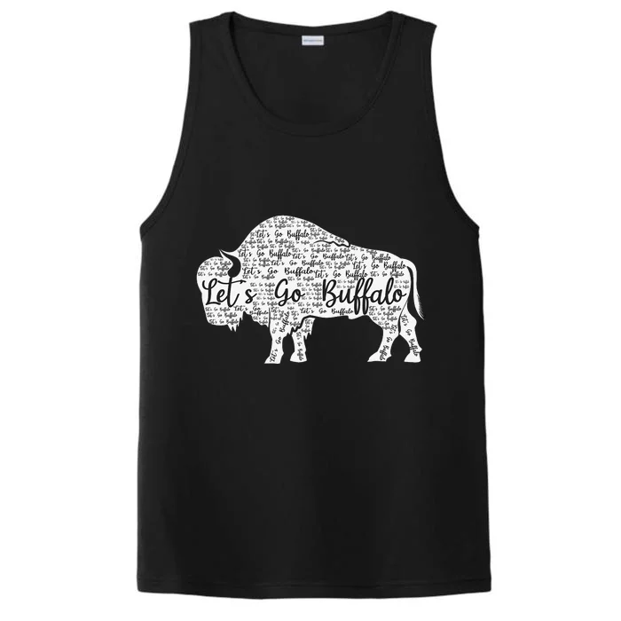 Lets Go Buffalo New York Buffalo Sports Fan Buffalo Performance Tank