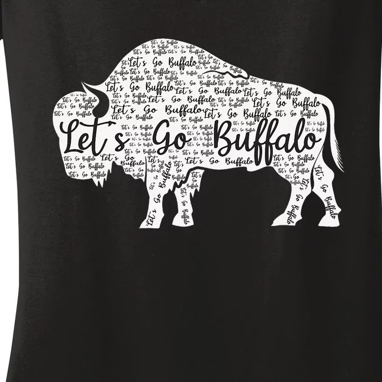 Lets Go Buffalo New York Buffalo Sports Fan Buffalo Women's V-Neck T-Shirt