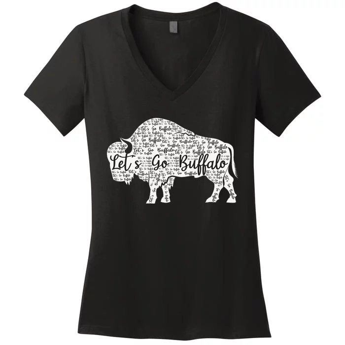 Lets Go Buffalo New York Buffalo Sports Fan Buffalo Women's V-Neck T-Shirt