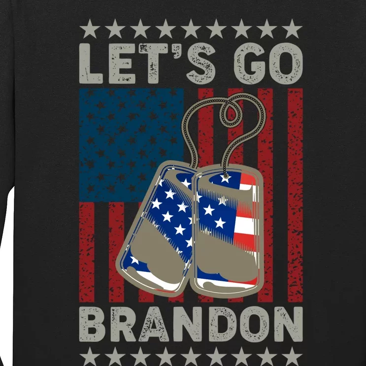 Lets Go Brandon Funny Anti Biden Us Flag Long Sleeve Shirt