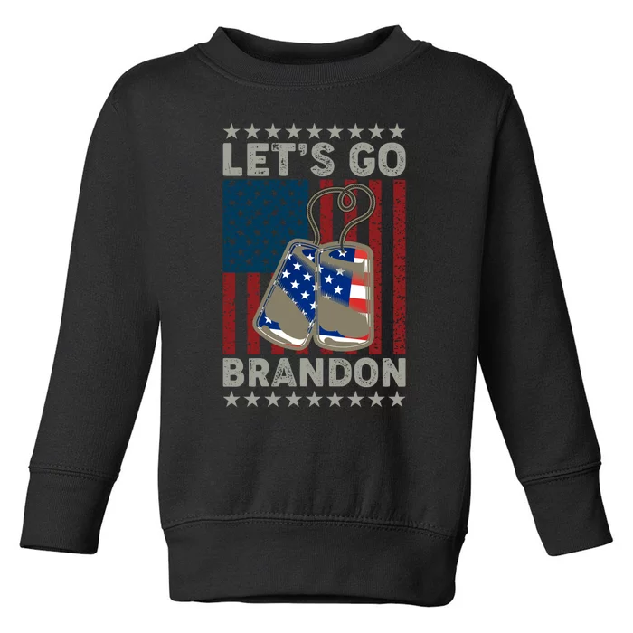 Lets Go Brandon Funny Anti Biden Us Flag Toddler Sweatshirt