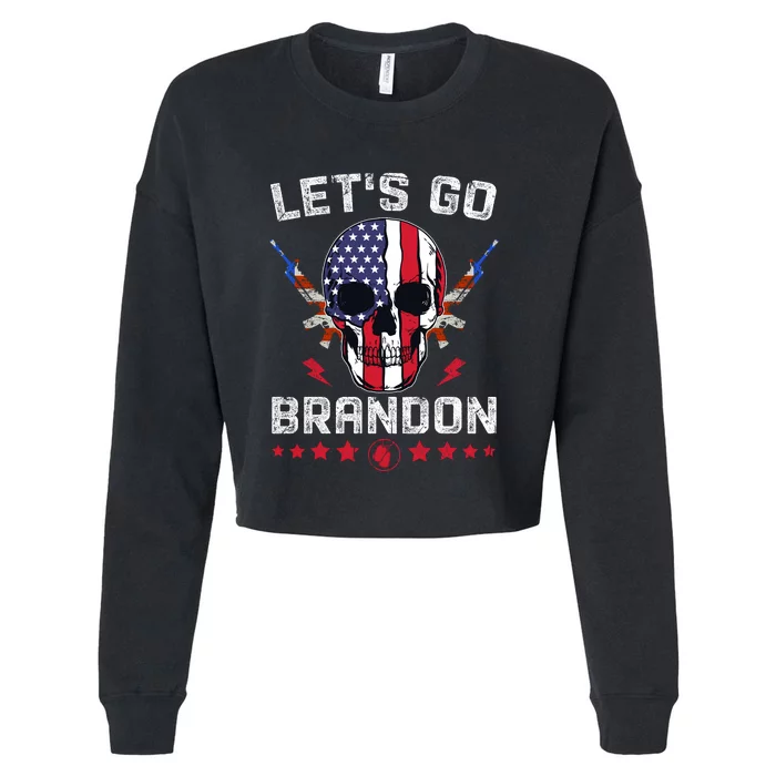 Let's Go Brandon 4th Of July Cropped Pullover Crew