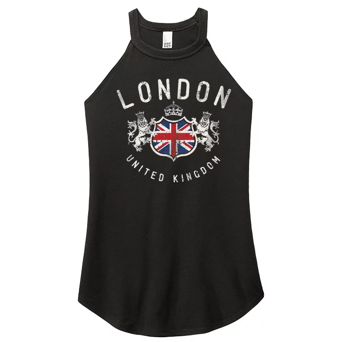 London Great Britain Vintage Crown Flag Women’s Perfect Tri Rocker Tank