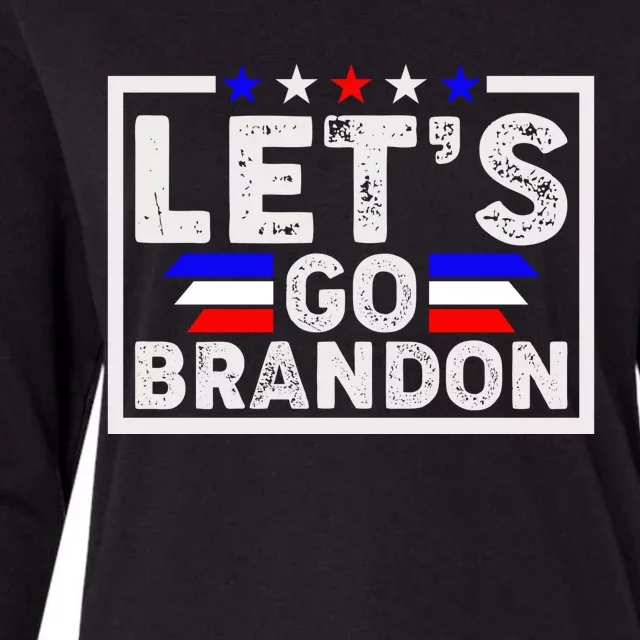 Lets Go Brandon Funny Anti Biden Us Flag Womens Cotton Relaxed Long Sleeve T-Shirt