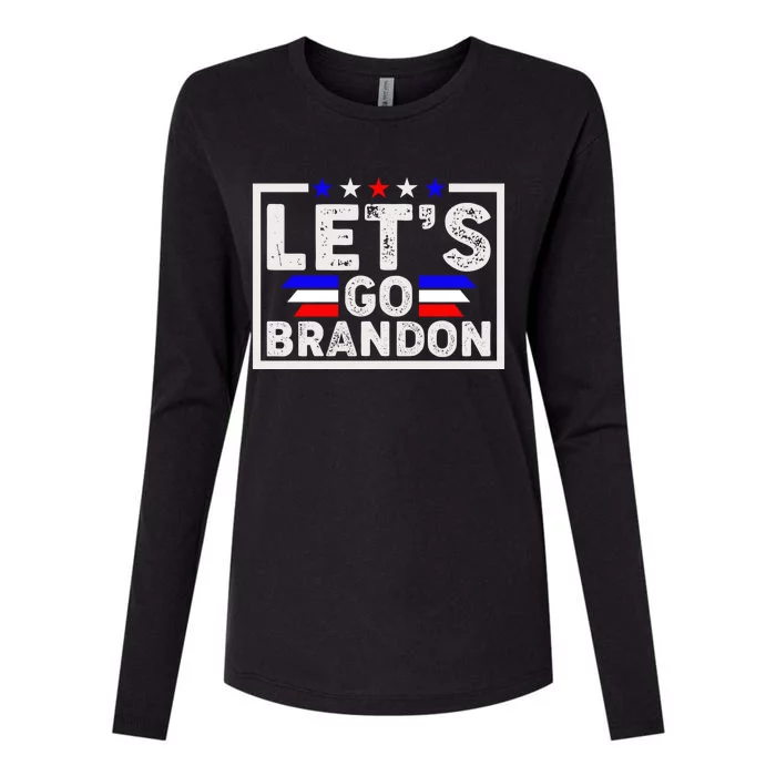 Lets Go Brandon Funny Anti Biden Us Flag Womens Cotton Relaxed Long Sleeve T-Shirt