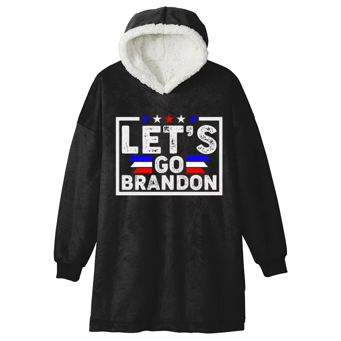 Lets Go Brandon Funny Anti Biden Us Flag Hooded Wearable Blanket