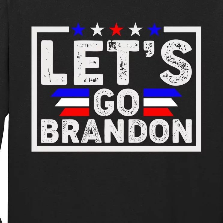 Lets Go Brandon Funny Anti Biden Us Flag Tall Long Sleeve T-Shirt