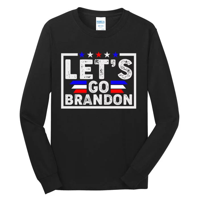 Lets Go Brandon Funny Anti Biden Us Flag Tall Long Sleeve T-Shirt