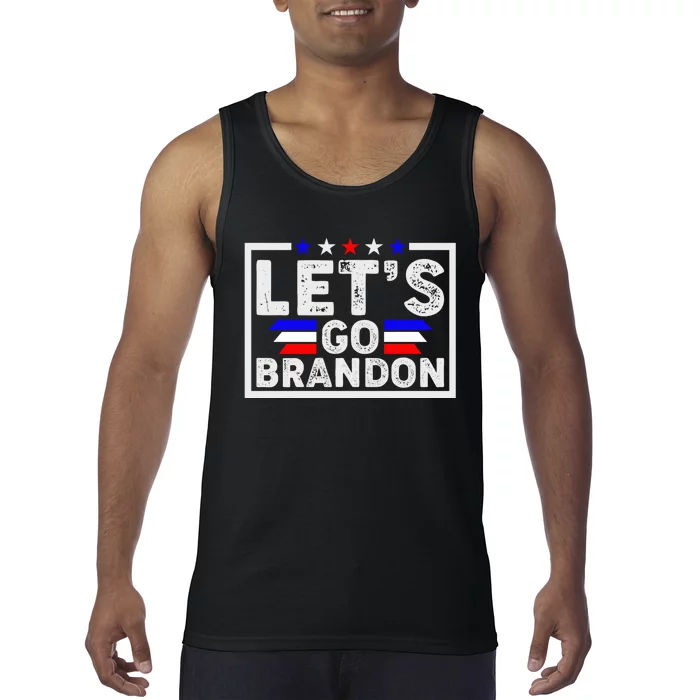 Lets Go Brandon Funny Anti Biden Us Flag Tank Top