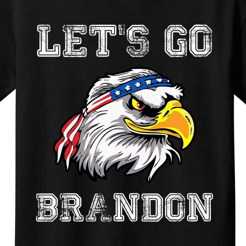 Let's Go Brandon Impeach President Funny Costume Eagle American Flag Kids T-Shirt