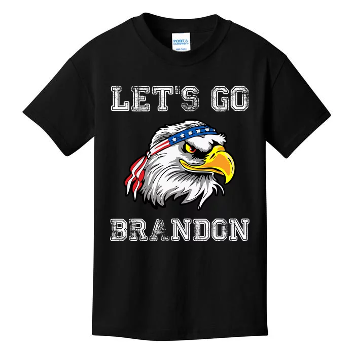 Let's Go Brandon Impeach President Funny Costume Eagle American Flag Kids T-Shirt