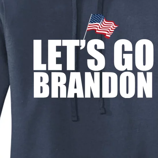 Let's Go Brandon Waving American Flag Women's Pullover Hoodie