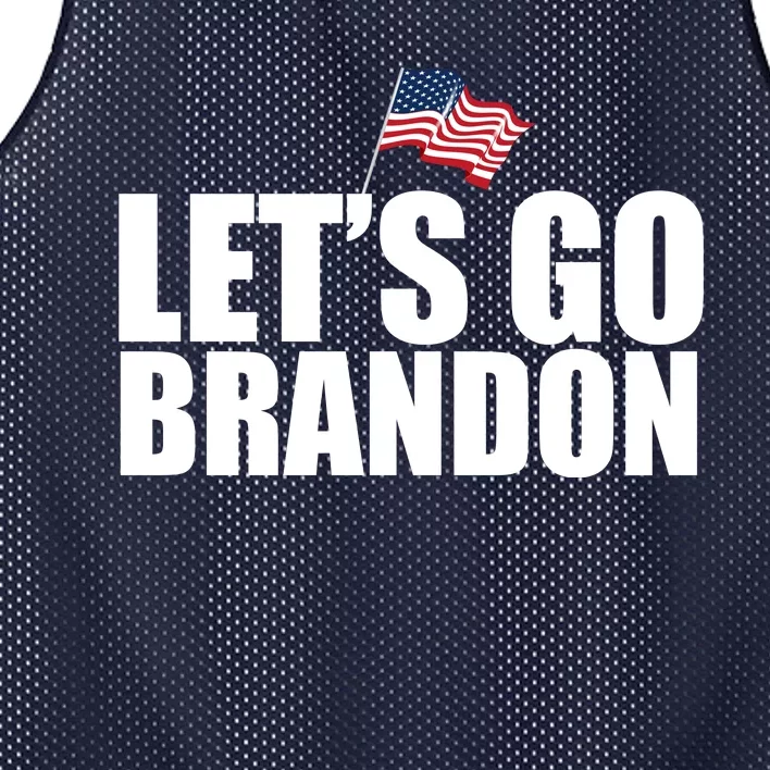 Let's Go Brandon Waving American Flag Mesh Reversible Basketball Jersey Tank