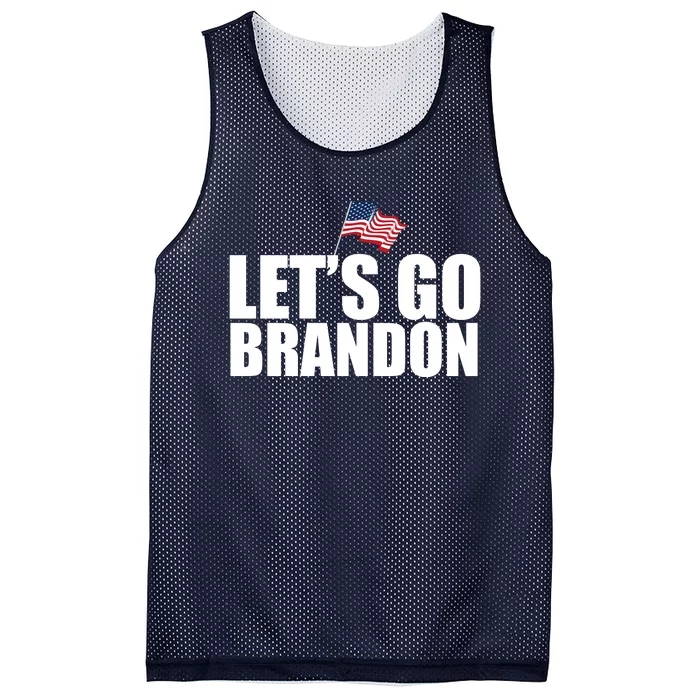 Let's Go Brandon Waving American Flag Mesh Reversible Basketball Jersey Tank