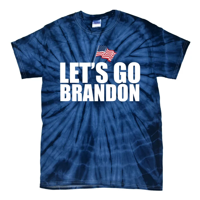 Let's Go Brandon Waving American Flag Tie-Dye T-Shirt