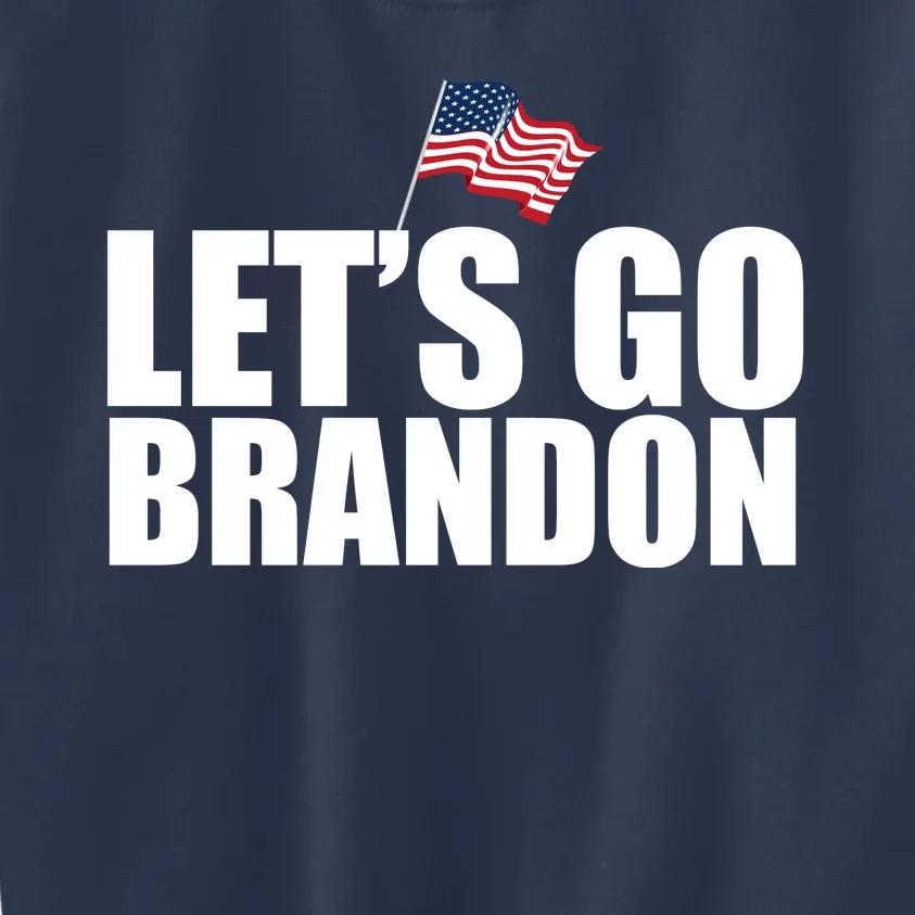 Let's Go Brandon Waving American Flag Kids Sweatshirt